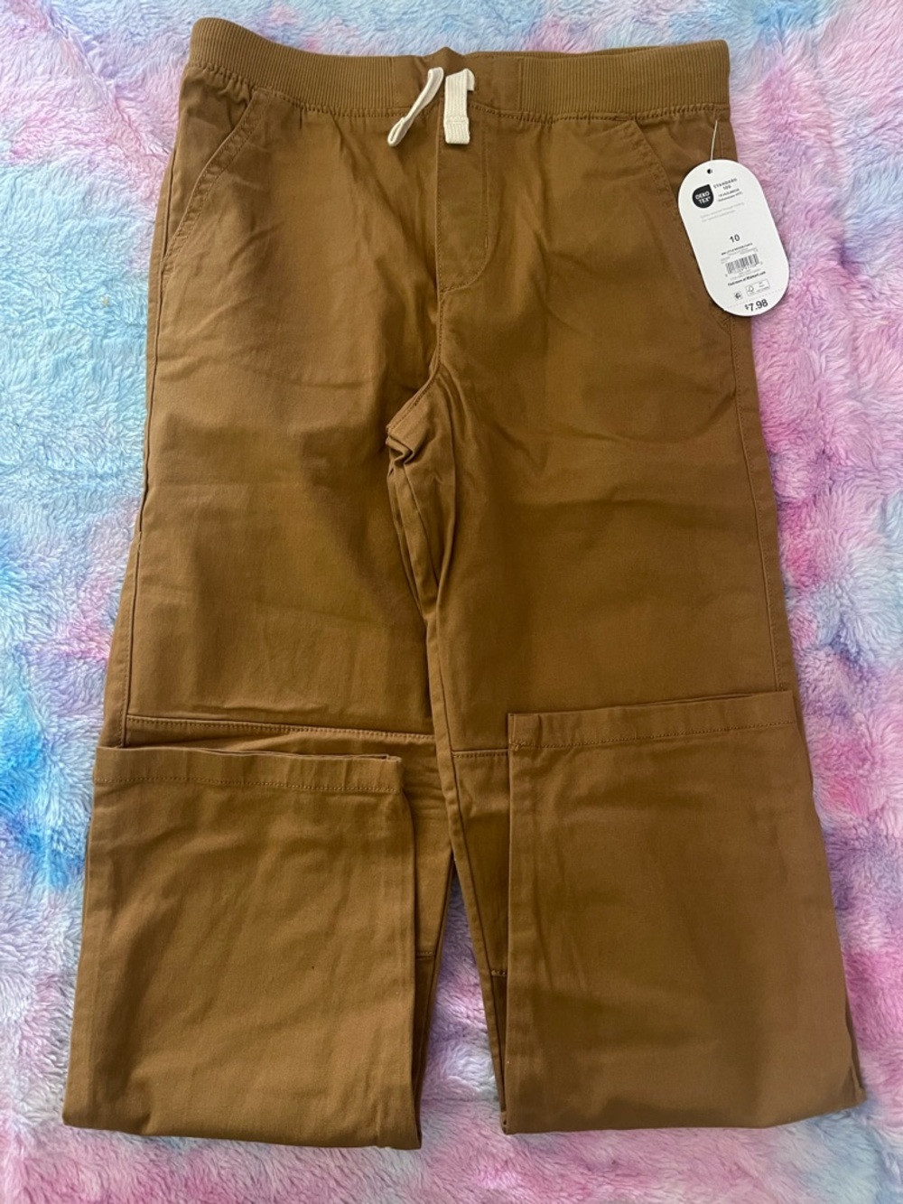 wonder nation Brown Kids Drawstring Twill Joggers